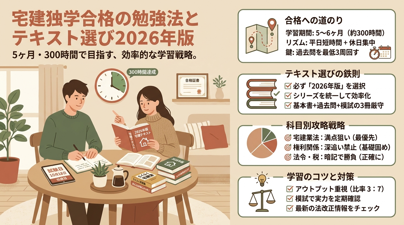 宅建独学合格の勉強法とテキスト選び2026年版