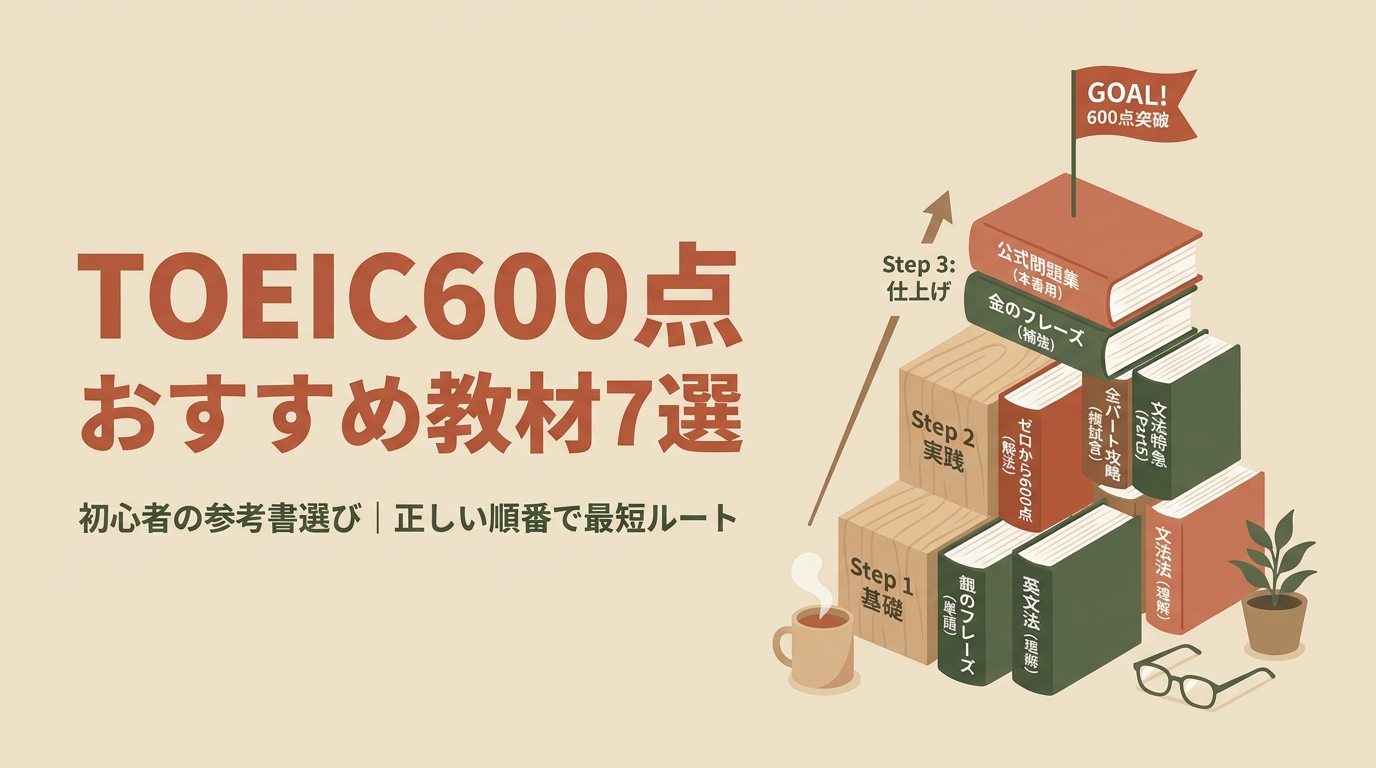 TOEIC600点おすすめ教材7選｜初心者の参考書選び